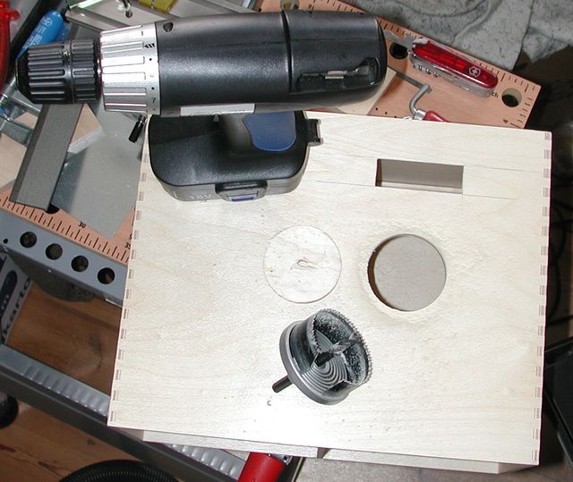 hole saw and cordless drill