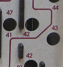 detail shot wof contact rods below hole 42