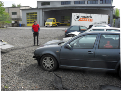 Golf auf Parkplatz